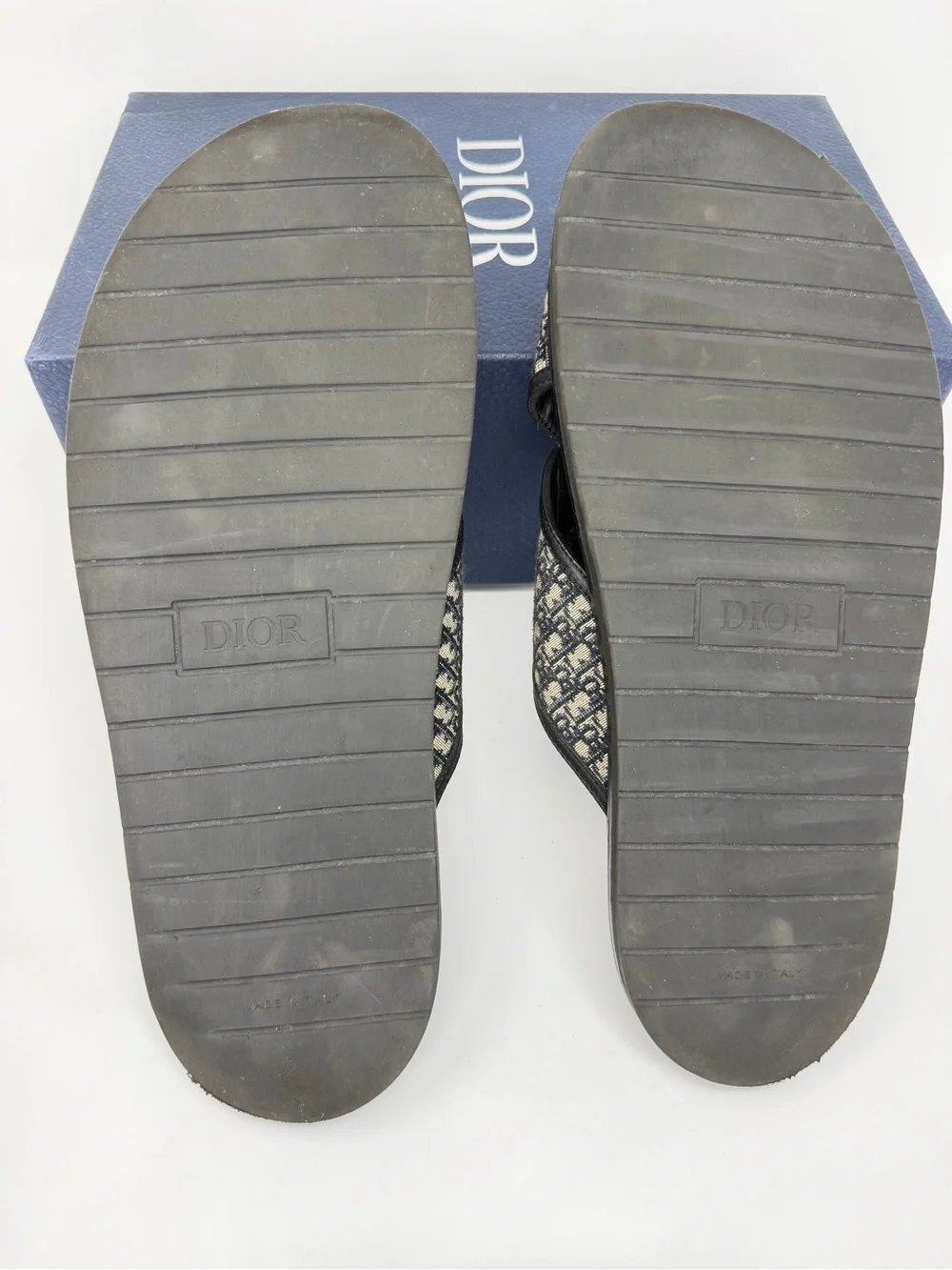 Dior Black and Cream Monogram Cross-Strap Slide Sandals  display picture 2